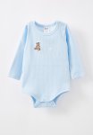 Cotton On Organic Pointelle Long Sleeve Bubbysuit - White Water Blue loved