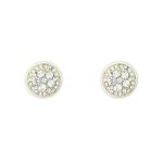Goldair Gold Tone Stud Earrings Encrusted With Clear Crystals