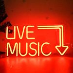 Music Live Handcrafted Neon Signs - 17 11 Inches - Wall Decor LED Light For Nightclub Bar Or Bedroom Music Stadium