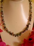 Zoisite With Ruby Anyolite Chip Necklace