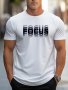 Focus Print Men's Round Neck Print Tee Short-sleeve Comfy T-Shirt Loose Casual Top For Spring Summer Holiday Men's Clothing As Gifts