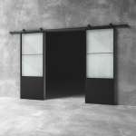 Glass Barn Door D19 Custom Size - 2100 X 1500 X 25MM Reeded Glass