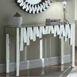 Modern Glass Home Hotel Console Table Mirrored Design Hallway