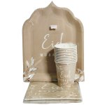 Eid Mubarak Soft Brown Shaped Paperplate Set 30PC