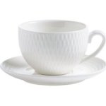 Maxwell & Williams - 90ML White Basics Diamonds Demi Cup & Saucer