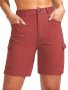 Women's Hiking Cargo Shorts With 7 Pockets Lightweight Quick Dry Long Golf Shorts For Women Casual Summer