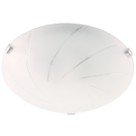 400MM Metal Base Ceiling Light Fitting With Patterned Frosted Glass And Chrome Clips