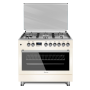 Ferre 6 Burner Wok + MINI Wok Cast Iron Electric Oven - Cream