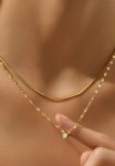 Double-strand Solitaire Necklace - Gold