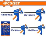 Wadfow 4 Piece Quick Bar Clamp Set