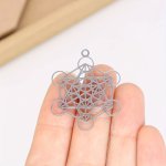 Stainless Steel 3D Metatron Pendant - Versatile Charm For Diy Jewelry Keychains Necklaces & Bracelets