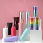 Matte Black Studded Bling Cup Tumbler