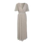 Silver Pleated Maxi Dress