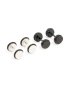 Mens Waterproof Stainless Steel Black Coated Metal Mixed Flat Back Studs 2-PACK