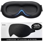 Gritin 100% Blackout Sleep Eye Mask For Women Men Zero Pressure Sleeping Mask - Ergonomic Design 3D Cutout Eye Movement And Eyel