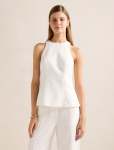 Liliana Linen Top - 18 Porcelain