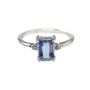 Blue Topaz Square Diamond Thin Band Ring Sterling Silver Ring