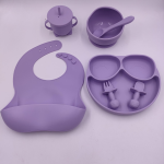Nuovo Silicone Baby Feeding Set - 7 Piece - Purple