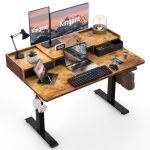 Electric Standing Desk With 2 Drawers 48 X 30 Inch Adjustable Height Desk For Home Office & Gaming Ergonomic Sit Stand Desk With