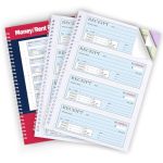 Money And Rent Receipt Book With Cardboard Insert 3-PART Carbonless 7.9"X11.2" Spiral Bound 100 Sets Per Book 4 Receipts Per Pag
