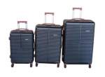 Smte Galaxia 3-PIECE Luggage Set Hard Shell Black & Burgundy Spinner Wheels With Keychain