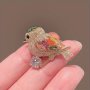 1PC Cute Magpie Bird Pattern Brooch Creative Animal Pattern Pin Hat Jeans Coat Bag Clothing Accessories