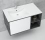 Bathroom Cabinet Wall Hung Nero Off Set W81CMXD52CMXH47CM Incl Basin