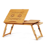 Foldable Adjustable Laptop Bed Table With Height & Angle - Black