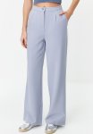 Wide Leg Woven Trousers - Light Blue