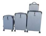 Smte Silver Abs Hardshell Luggage Set 4-PIECE Spinner Wheels Tsa Lock. With Keychain