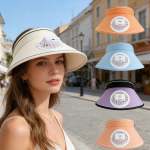 Women Rechargeable Cooling Fan Sun Visor - Peach