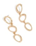 Goldair Gold Organic Circles Trio Drop Earrings