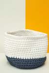 Crochet Pot Socks - 30CM White And Blueish Grey