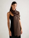 Harper Metallic Scarf - 0 Chocolate