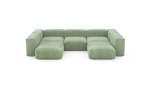 U-shape Sofa - Cord Velours - Duck Egg - 314CM X 220CM