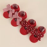 2 Pairs Of Adorable Plaid Heart-shaped Bow Princess Socks For Baby Girls - Breathable Non-slip & Comfy