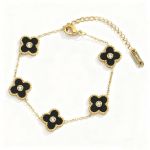 Stainless Steel Star Petal Flower Bracelet Women Luxury Dainty Lucky