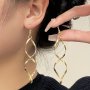 Chic Dangle Earrings Golden Hollow Spiral Design Match Daily Outfits Party Accessories Fashionable Stuff For Cool Ladies