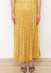 Mustard Floral Patterned Pleated Woven Skirt - Mustard