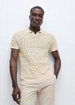 Open Weave Knit Cotton Johnny Collar Golfer