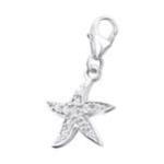 C1319 - 925 Sterling Silver Starfish Cz Stones Charm
