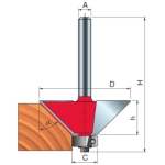 Chamfer Router Bit D-41.5MM X H-15.9MM X H-58.4MM X C-12.7MM X A-45 X A-1 4" 40-10625P