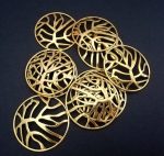 Golden Charms Large Circle With Branch Patterns 10PCS
