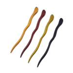 Vintage Wooden Wave Shaped Chinese Hairpin - 4PIECE 18CM