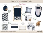Cot Duvet Bedding Plane Little Highland Cow Cave Set