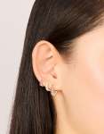 Goldair Gold Dark Pink Cubic Zirconia Huggie Earrings 3-PACK