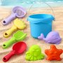 8PCS Beach Toy Set With Sand Bucket - Durable Plastic Perfect For Outdoor Fun & Sports