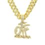Custom Letter Cuban Chain Full-rhinestone Pendant Hip Hop Necklace