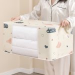 Large Capacity Quilt Storage Bag With Handles - Portable Dustproof Organizer For Clothes & Blankets Transparent Zipper Design