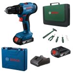 Bosch - Cordless Impact Drill With Batteries Charger & Hand Tool SET-14PCS